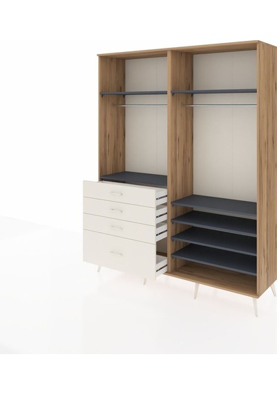 Hyperion Gardrop 7 Raflı 4 Çekmeceli 2 Askılı 176x44x221 Çam-antrasit/aytaşı Beyaz Hyperion Gardrop 7 Raflı 4 Çekmeceli 2 Askılı 176x44x221 Çam-antrasit/aytaşı Beyaz