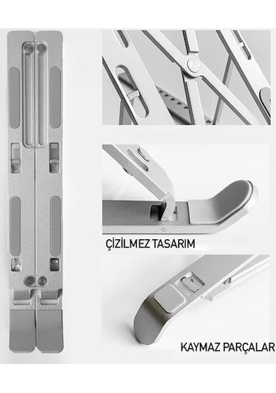Alüminyum Ayarlı Laptop Yükseltici Ayarlanabilir Katalanır Laptop Tutucu Stand