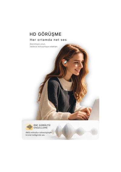 Aı Canlı Çeviri Kulaklık Bluetooth5.4 100+ Dil Anlık Tercüme Görüşme Çeviri Açık Kulak Tws Enc