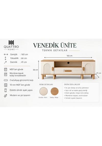 Venedik Tv Ünitesi Ahşap