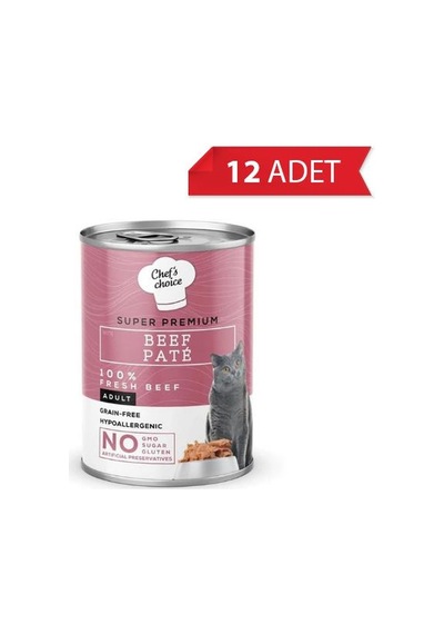 Chef's Choice Sığır Etli Yetişkin Kedi Konservesi 400 Gr 12'li