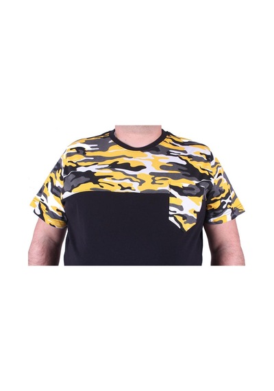 Moc Grande Mocgrande Büyük Beden Cepli Camouflage Erkek Tişört 23145 Hardal