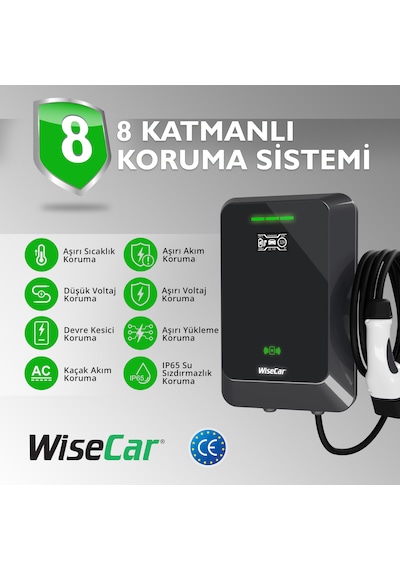 Wisecar Wta - Yapay Zeka Destekli Akıllı Elektrikli Araç Şarj Cihazı 22 Kw Mobil Uygulama & Wisecar Aı 22 Kw