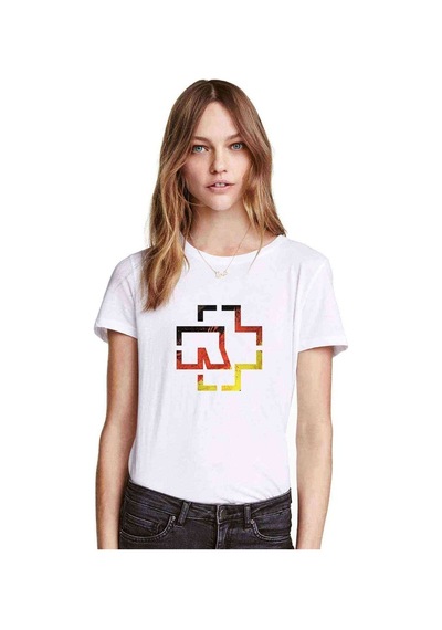 Rammistein Baskılı Beyaz Kadın Tshirt (534816636)