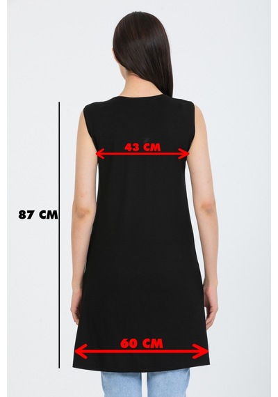 Kadın Sıfır Kol Kurtarıcı Penye İçlik Tunik 001