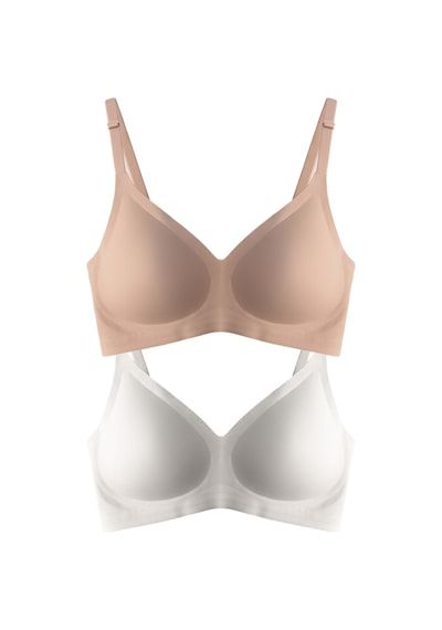 Cottonhill Seamless Bra - Soft Lazer Kesim Balensiz Ayarlanabilir Askılı Dikişsiz Kadın Sütyen 2'li Paket-4 Çok Renkli