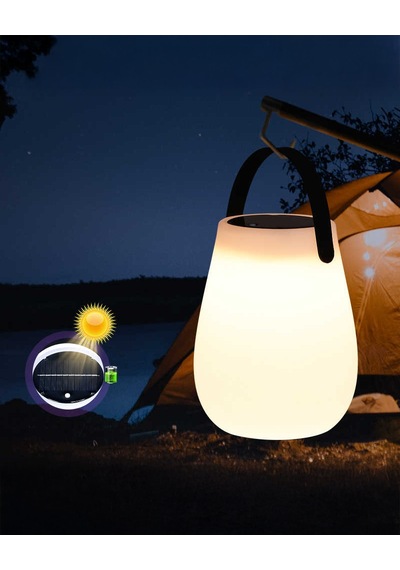 Luna Solar Yuvarlak Masa Lambası Beyaz
