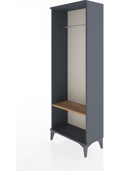 Arges Dolap Tek Raflı Kapaklı Tek Askılı 60x30x163 Antrasit-çam Antrasit