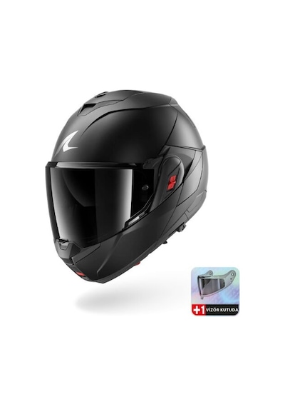 Shark Oxo Dark Shadow Mat Çene Açılır Kask Kma