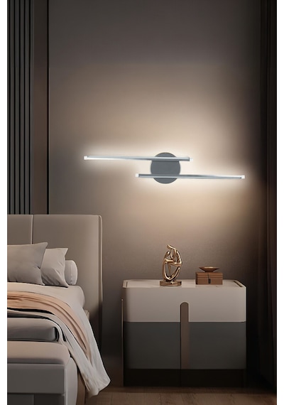 Sare Aplik Gri Renk Gün Işığı Ledli Mutfak Banyo Led Duvar Aplik Gri