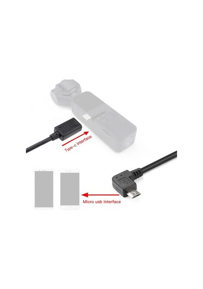 Dji Osmo Pocket Type-c To Micro Usb Uzatma Kablosu Siyah