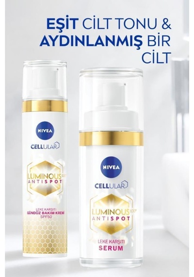 NIVEA Luminous630 Leke Karşıtı Gündüz Yüz Kremi 40 ML + Aydınlatıcı Cilt Bakım Serumu 30 ML