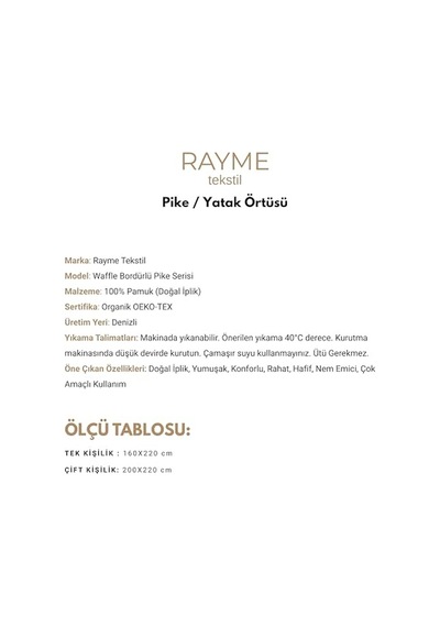 Size Yatak Örtüsü Bej Çok Renkli