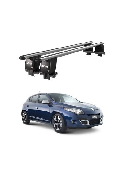 Royal Renault Megane 2008 - 2016 Uyumlu Gri Kilitli Ara Atkı Port Bagaj Tavan Barı