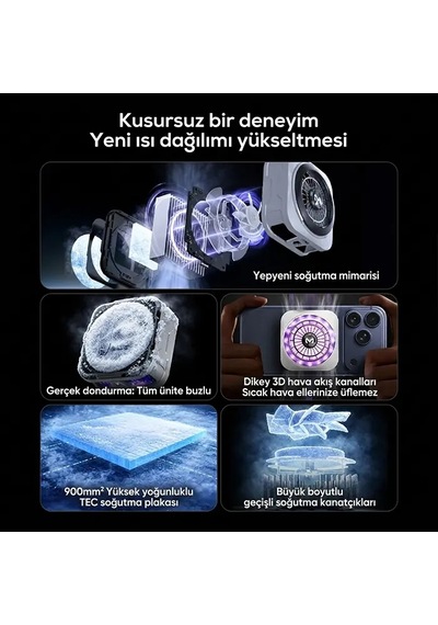 Memo Cx21 18w Manyetik Telefon Soğutucu Rgb Işıklı Yarı İletken Buz Soğutmalı Mobil Oyun Fanı- 5775