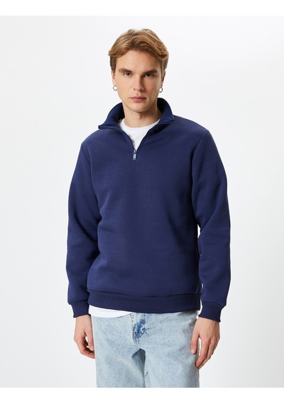 Koton Yarım Fermuarlı Sweatshirt Basic Dik Yaka Ribanalı Uzun Kollu Lacivert 4sam70002mk Lacivert Koton Yarım Fermuarlı Sweatshirt Basic Dik Yaka Ribanalı Uzun Kollu Lacivert 4sam70002mk Lacivert
