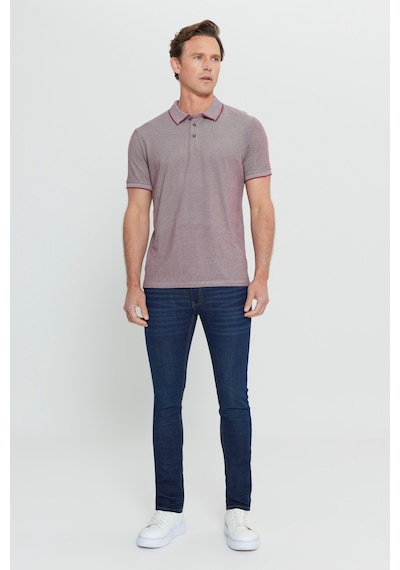 AC&Co / Altınyıldız Classics 4A4820200047BRDM Düğmeli Polo Yaka Cepsiz Slim Fit Erkek Tişört Bordo