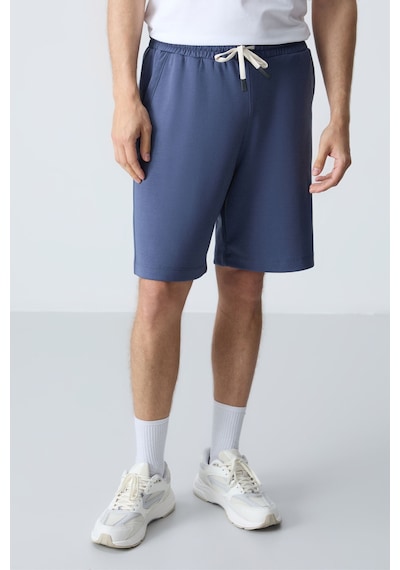 Air Jones Tommy Life Petrol Pamuklu Kalın Yumuşak Dokulu Standart Fit Basic Erkek Şort - 81275 Petrol