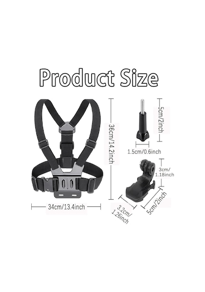 5 Parça Göğüs Bandı Aksiyon Kamera Ve Telefon Tutucu 360 Döner, Ayarlanabilir Harness, Spor