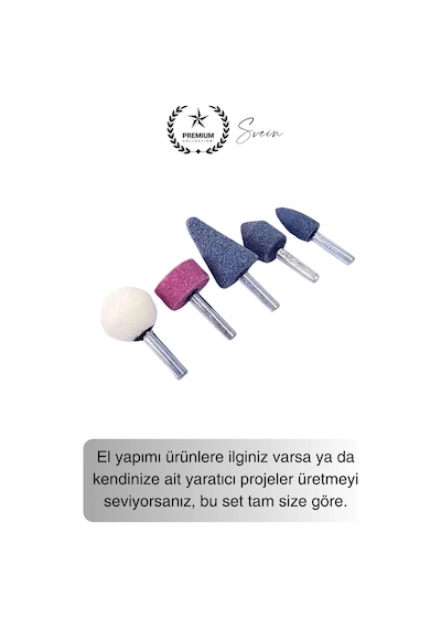 Premium 5 Parça Hobi Gravür Taşlama Ucu Mini Metal Ahşap Oyma Seti Parlatma Zımparalama Fırçalama