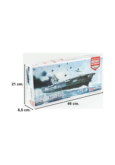 Academy 14229 1/700 Uss Yorktown Cv-5 Battle Of Midway Savaş Gemisi, Plastik Model Kiti