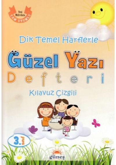 3.sınıf Dik Temel Harflerle Güzel Yazı Defteri Kılavuz Çizgili - Ybve-653619