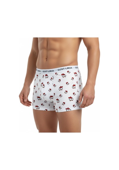Gost Liria Chicken Desenli Erkek Boxer Beyaz