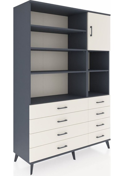 Hyperion Dolap 8 Raflı 8 Çekmeceli Tek Kapaklı 132x44x195 Antrasit-aytaşı/aytaşı Aytası/aytası Hyperion Dolap 8 Raflı 8 Çekmeceli Tek Kapaklı 132x44x195 Antrasit-aytaşı/aytaşı Aytası/aytası