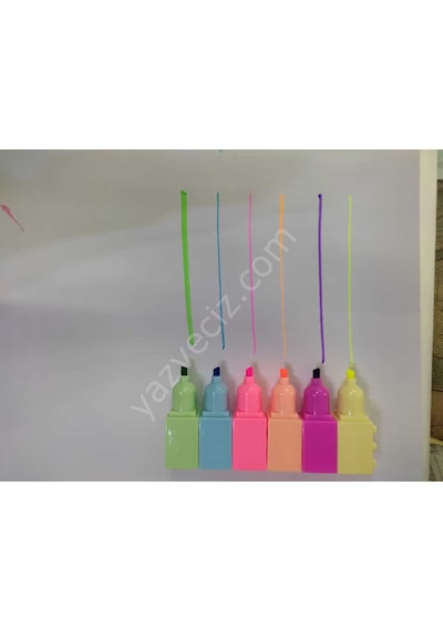 6Lı Lego Desenli Fosforlu Kalem Seti