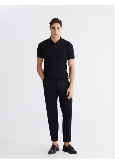 Lcwaıkıkı Classic Siyah Polo Yaka Erkek Triko Tişört