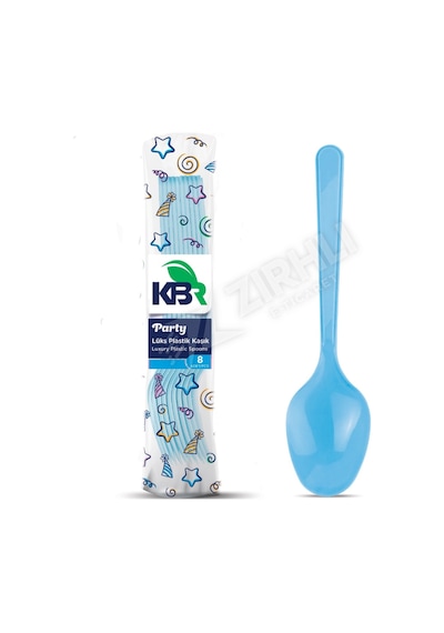 5 Adet Kbr Party Plastik Kaşık Mavi 8'li
