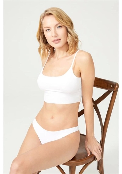 Cottonhill Basic Klasik Lazer Kesim Kadın Külot-beyaz Beyaz