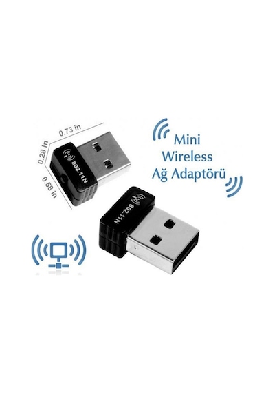 300 Mbps Mini Kablosuz (Wireless) Ağ Adaptörü-Pc USB Wi-Fi Alıcı