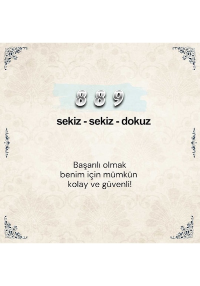 889 Başarı Sayı Sekans Anahtarlık M4