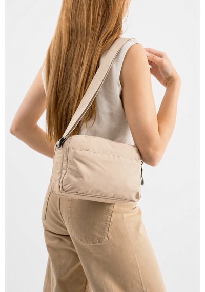 Sanmorris 5 Bölmeli Suya Dayanıklı Paraşüt Kumaş Çapraz Askılı Omuz Çantası Sı-6034 Beige