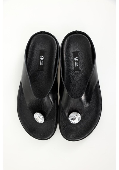 Siyah Swarovski Terlik Siyah