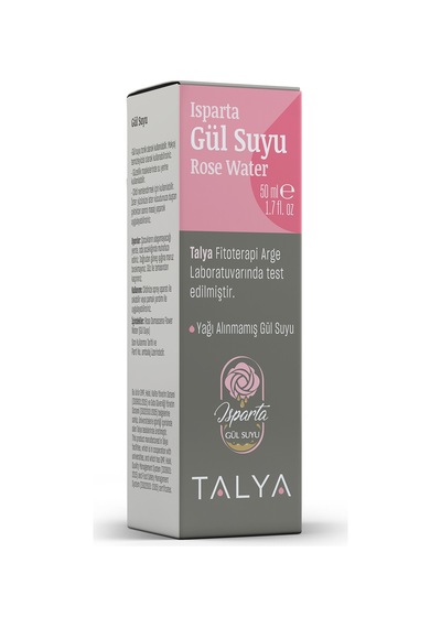 Talya Isparta Gül Suyu Yağı Alınmamış %100 Saf Doğal ve Katkısız Aydınlatıcı Tonik 50 ML