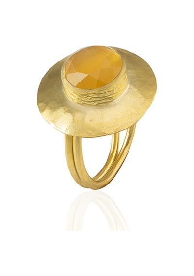 Kadir Jewellery 22 Ayar Altın Kaplama Zirkon Taşlı Kadın Vintage Yüzük Sarı