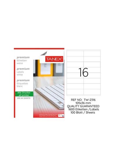 Tanex Tw-2316 105x36mm 100 Lü Lazer Etiketi