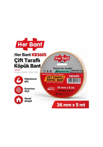 Çift Taraflı Köpük Bant 36 Mm X 5 Mt Diğer