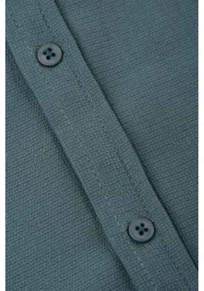 Deepsea Yeşil Slim Fit Örme Kumaş Likralı Erkek Gömlek Nefes Alan Esnek Ve Modern Tasarım 2602604 Yeşil