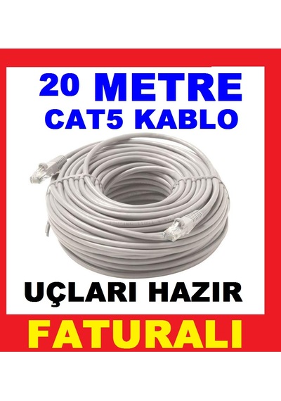 Cat5 Ethernet Internet Kablosu 1.5 3 5 15 25 30 35 40 50 6 Metre