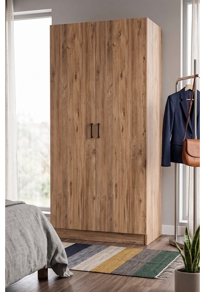 Velora Gardrop Askılı Elbise Dolabı Raflı Elbise Dolabı Çam
