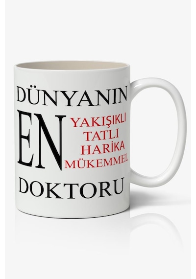 Doktorlar Günü Temalı Baskılı Kupa Bardak Baskılı Kahve Kupa Bardak Beyaz