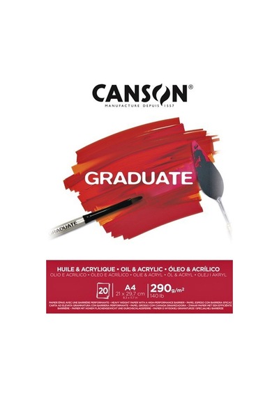 Canson Çizim Bloğu Graduate Yağlı Boya Ve Akrilik 20 Syf A4 290 Gr