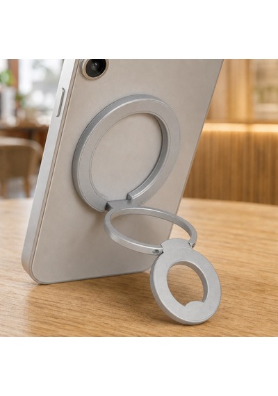 Zore Paris M102 Magnetik Ring Standlı Telefon Tutucu Gri