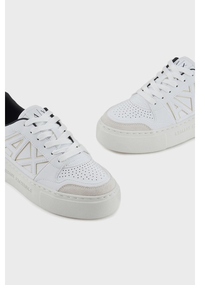 Armani Exchange Kadın Ayakkabı Xdx147 Xv830 T782 Beyaz-Gold Altın - Beyaz