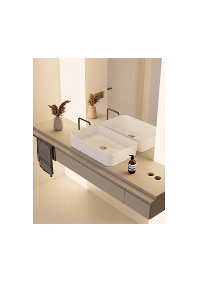 60x38 Cm Turkuaz Seramik Lavabo, Şık Ve Kullanışlı 508 Yeşil