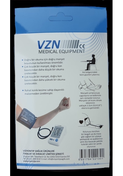 Dijital Tansiyon Aleti Manşonu Vzn Tekli Hortum Yetişkin 22-36 Cm