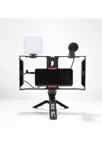 Ax-pc3 Telefon Cage Rig Çoklu Hot Shoe Ve 1/4 Vida Bağlantılı Vlog, Video Ve Canlı Yayın Telefon Kafesi